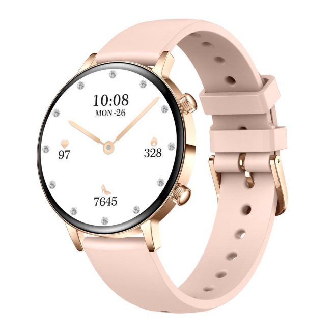 Montre Connectée Femme Avec Suivi Cardiaque Et Oxygène Sanguin Écran AMOLED 1,32 Pouce IP68 Bluetooth 5.3 - www.yonis-shop.com