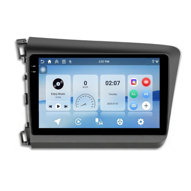 Autoradio GPS Android 15 Pour Honda Civic 2012 2015 Écran Tactile 9 Pouces 4 Go 64 Go Bluetooth - www.yonis-shop.com