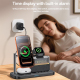 Station De Charge Sans Fil Magnétique 6 En 1 25 W Pour Téléphone Montre Connectée Et Écouteurs Avec Horloge Réveil Et Veilleu...