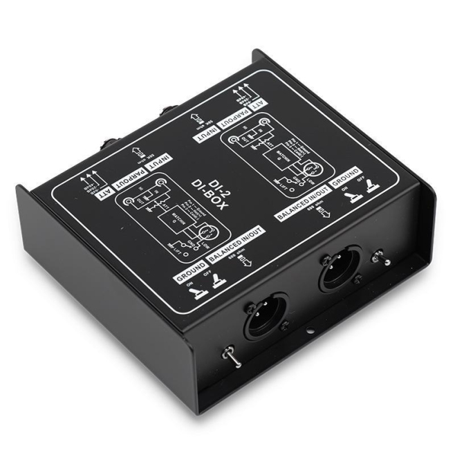 Isolateur Audio Passif À 2 Canaux Pour Guitare Conversion Haute Basse Impédance Atténuation Réglable 0dB Moins 20dB Moins 40d...