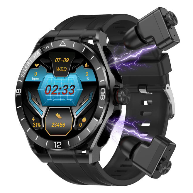Montre De Sport Connectée 2 En 1 Avec Écouteurs TWS Bluetooth Et Écran 1 52 Pouces - www.yonis-shop.com