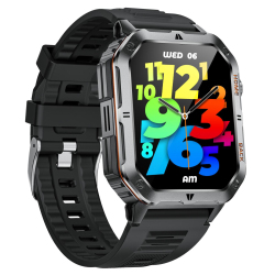 Montre Connectée Outdoor Pour Aventures Écran IPS 2 Pouces Batterie 1000 mAh Lampe Torche Appels Bluetooth 3ATM