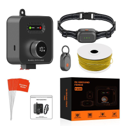 Clôture Électrique Pour Chien Extérieure Filaire 10 Niveaux 2 Colliers Étanches Gestion Multi-Chiens