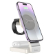 Chargeur Sans Fil Magnétique 3 En 1 Pliable Pour Smartphone Écouteurs Et Apple Watch 15 W Avec Éclairage Ambiant - www.yonis-...