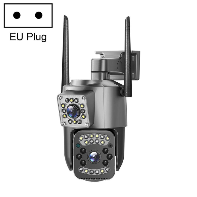 Caméra De Surveillance WiFi Panoramique HD 2MP À Double Objectif Avec Prise EU - www.yonis-shop.com