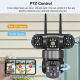 Caméra De Surveillance Panoramique 2MP À 360° Triple Objectif WiFi Sans Fil Alimentée À L’Énergie Solaire Noire - www.yonis-s...