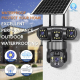 Caméra De Surveillance Panoramique 2MP À 360° Triple Objectif WiFi Sans Fil Alimentée À L’Énergie Solaire Noire - www.yonis-s...