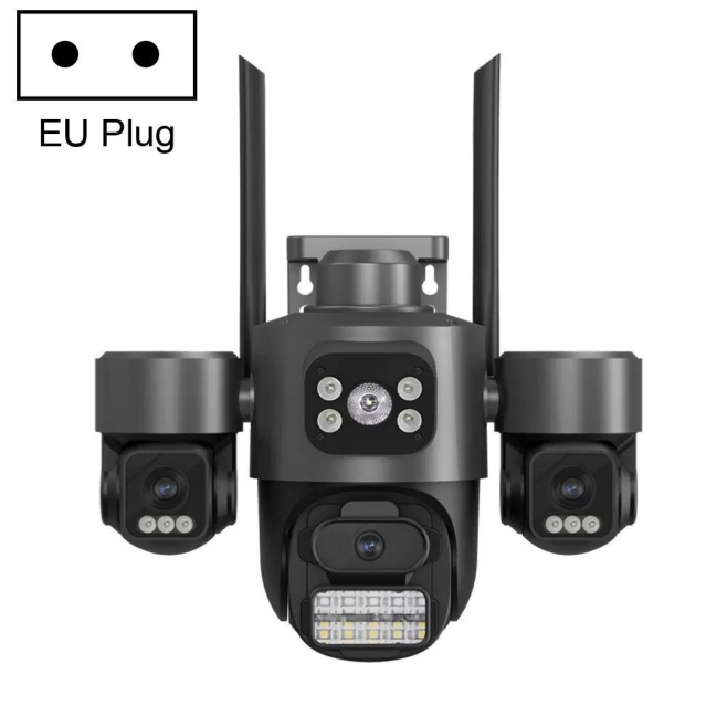 Caméra IP De Surveillance WiFi 3MP À Triple Objectif Avec Affichage Triple Écran PTZ Et Vision Nocturne En Couleur - www.yoni...