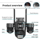 Caméra IP De Surveillance WiFi 3MP À Triple Objectif Avec Affichage Triple Écran PTZ Et Vision Nocturne En Couleur - www.yoni...