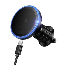 Support De Téléphone Voiture Avec Chargeur Sans Fil Magnétique 15 W Pour Grille D’Aération De 4.5 À 7 Pouces