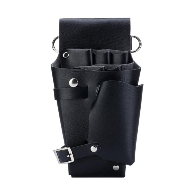 Sacoche Ceinture Porte Outils De Coiffure Organiseur À Ciseaux Double Compartiment Grande Capacité Sangle Amovible En PU - ww...