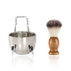 Kit Barbe Homme 3 Pièces Avec Brosse Nylon Bol À Mousse Et Support Antidérapant En Silicone