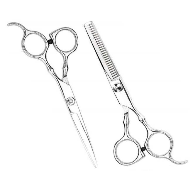 Ciseaux De Coiffure 2 Pièces Pour Coupe Et Désépaississage Acier Inoxydable Ergonomiques Bleus Pour Salon Et Maison - www.yon...
