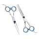 Ciseaux De Coiffure 2 Pièces Pour Coupe Et Désépaississage Acier Inoxydable Ergonomiques Bleus Pour Salon Et Maison - www.yon...