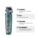 Tondeuse Multifonction 6 En 1 Pour Homme Lame Inox Écran LED USB Étanche IPX6 Autonomie 180 Minutes - www.yonis-shop.com