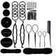 Set De 71 Accessoires Pour Cheveux Pour Coiffure En Plastique Et Résine Avec Peigne Épingles Élastiques Donuts Et Pinces - ww...