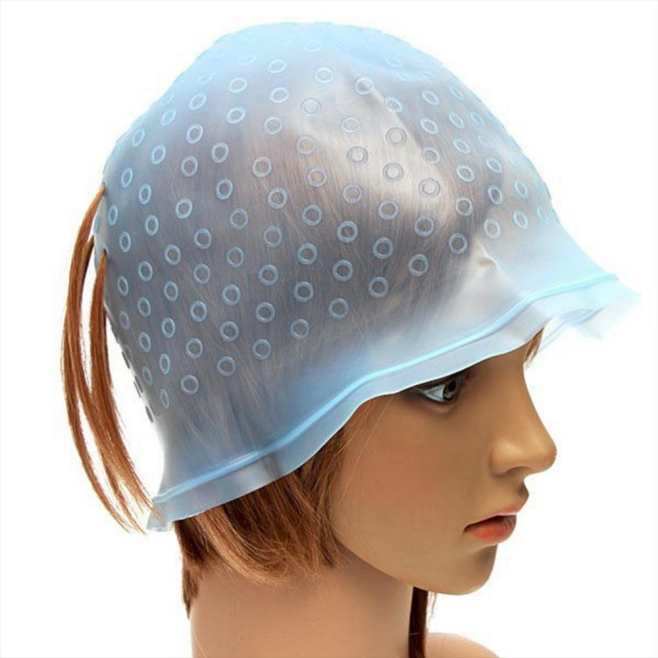 Bonnet À Mèches En Silicone Pour Coloration Capillaire À Perforer Résistant Aux Hautes Températures Acides Et Alcalis Avec Cr...