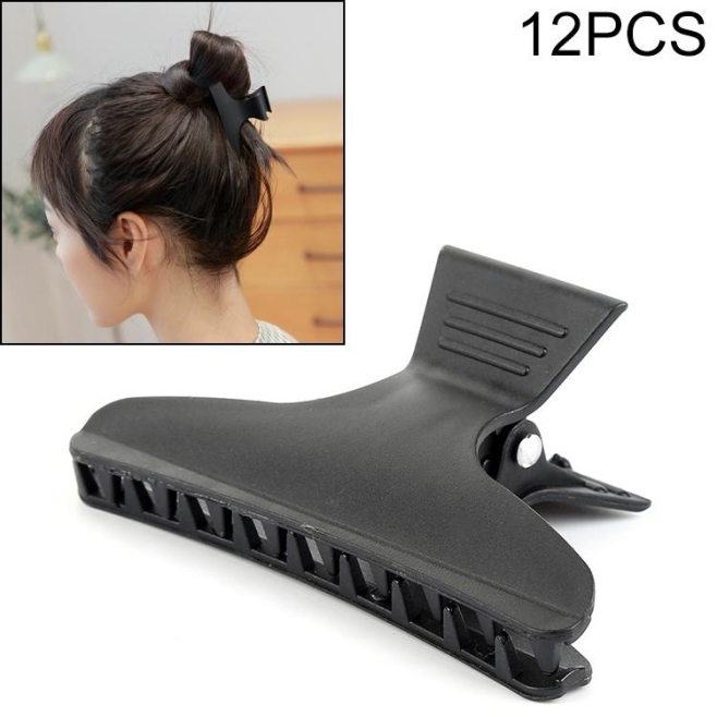 Pinces Papillon De Coiffure Pour Maintenir Les Cheveux Fins Et Épais 12 Pièces Plastique Noir 8 Cm - www.yonis-shop.com