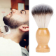 Blaireau De Rasage Pour Barbe En Poils De Nylon Et De Blaireau Tête Dense Exfoliante Manche En Bois - www.yonis-shop.com