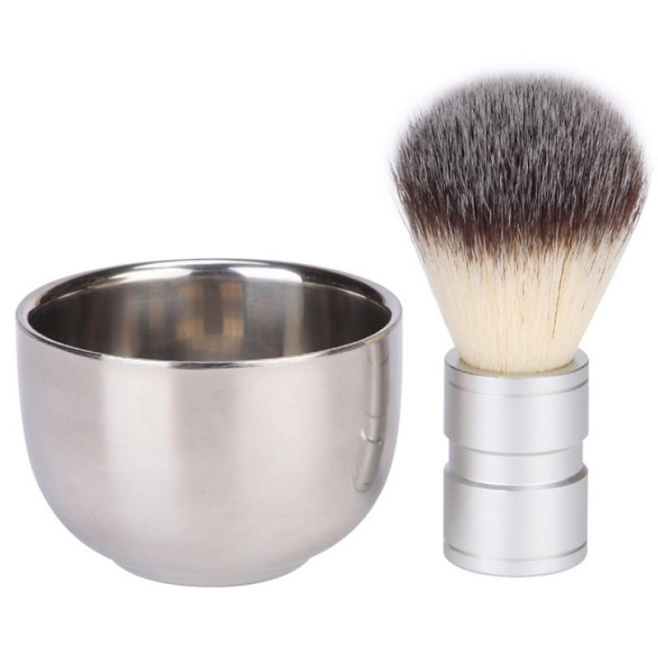 Bol De Rasage Avec Blaireau En Nylon Pour Savon À Barbe Mousse Homogène Inox Et Manche Alliage Facile À Nettoyer - www.yonis-...