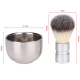 Bol De Rasage Avec Blaireau En Nylon Pour Savon À Barbe Mousse Homogène Inox Et Manche Alliage Facile À Nettoyer - www.yonis-...