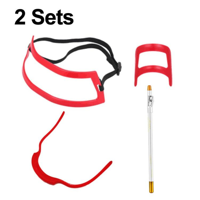 Règle À Barbe Pour Homme 2 Pièces En PP Avec Élastique Et Stylo De Traçage - www.yonis-shop.com