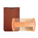 Peigne À Barbe En Bois De Poirier Double Face Pour Mise En Forme Avec Étui De Rangement En Cuir PU - www.yonis-shop.com