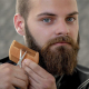 Peigne À Barbe En Bois De Poirier Double Face Pour Mise En Forme Avec Étui De Rangement En Cuir PU - www.yonis-shop.com