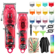 Tondeuse À Cheveux Électrique Avec Tondeuse De Finition Homme Lames Inoxydables Levier Réglable Affichage LED Autonomie 3 Heu...