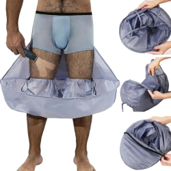 Cape De Rasage Pour Jambes Et Corps Adulte Unisexe Pour Récupérer Les Poils Pliable Avec Poche Zippée Grise