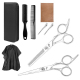 Set De Ciseaux De Coiffure En Acier Inoxydable Pour Coupe Et Désépaississage Lames 45° Dents En V Poignée Ergonomique
