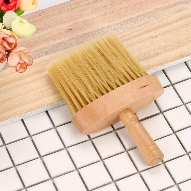 Brosse Dépoussiérante De Salon Pour Cou Et Visage Après Coupe De Cheveux Poils Nylon Doux Avec Compartiment À Talc - www.yoni...