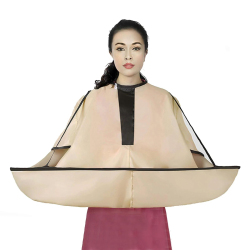 Cape De Coiffure Adulte Unisexe Avec Manches Pliable Légère À Fermeture Autoagrippante Et Récupérateur De Cheveux