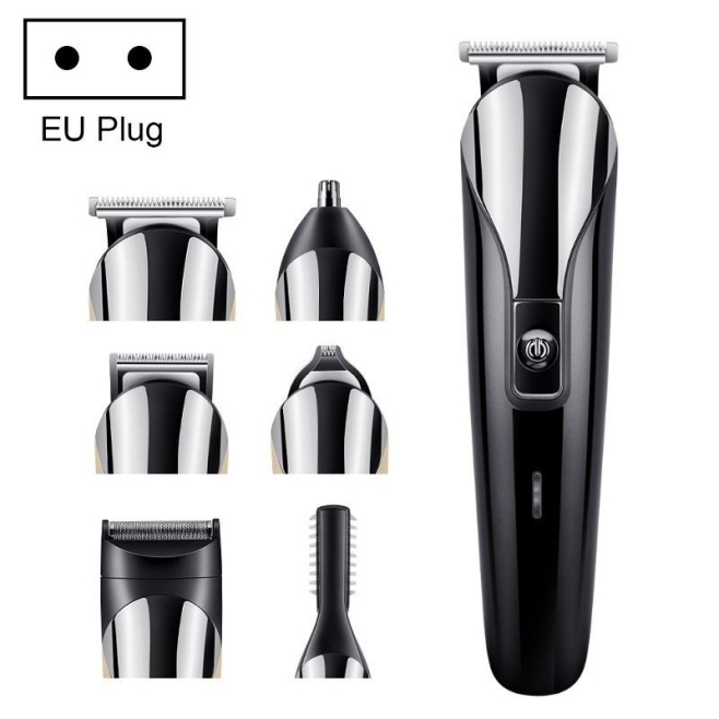 Tondeuse Électrique 6 En 1 Pour Cheveux Et Corps Rechargeable USB Avec Têtes Inox Et Guides De Coupe De 1 À 12 Mm - www.yonis...