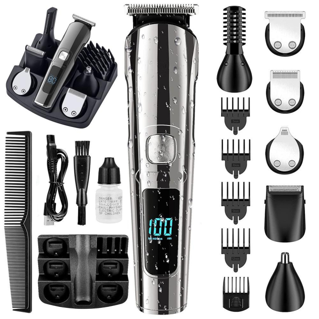 Tondeuse Électrique Homme 6 En 1 Étanche IPX6 Pour Barbe Nez Et Corps 90 Min Écran Digital - www.yonis-shop.com