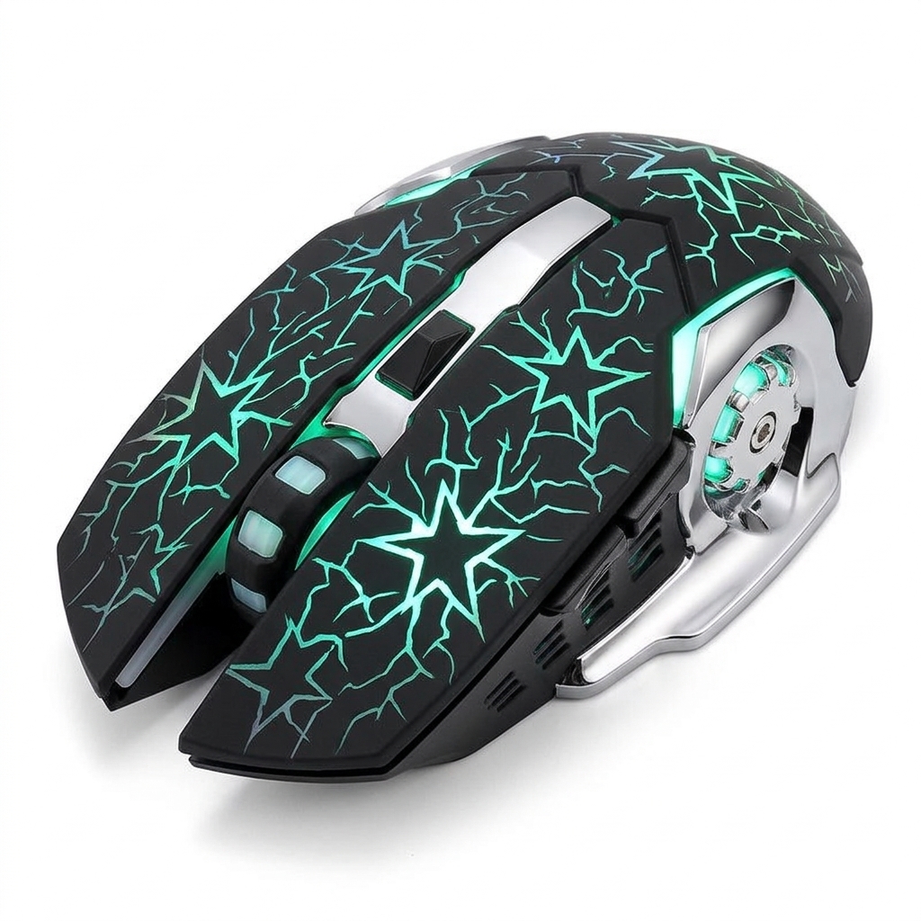Souris Pour Jeu Vidéo Sans Fil Rechargeable Silencieuse 2400 DPI 6 Bo