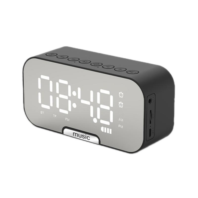Enceinte Bluetooth Portable Avec Radio FM Réveil Double Alarme Affichage LED Miroir Et Batterie 1400 mAh - www.yonis-shop.com