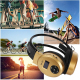 Casque Audio De Sport Sans Fil Et Filaire Avec Écran LCD Radio FM Et Lecteur Micro SD Pliable - www.yonis-shop.com