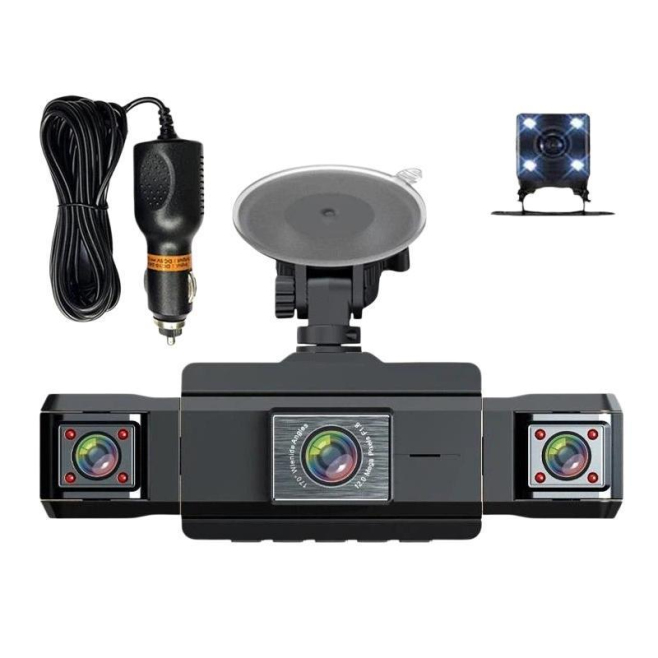 Caméra Embarquée Voiture Full HD 1080P Vue 360° Vision Nocturne Infrarouge Enregistrement 4 Caméras Carte SD 128 Go - www.yon...