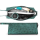 Housse De Rangement Pour Sèche-Cheveux Et Boucleur Double Compartiment Imperméable Avec Protection Intérieure Vert Émeraude