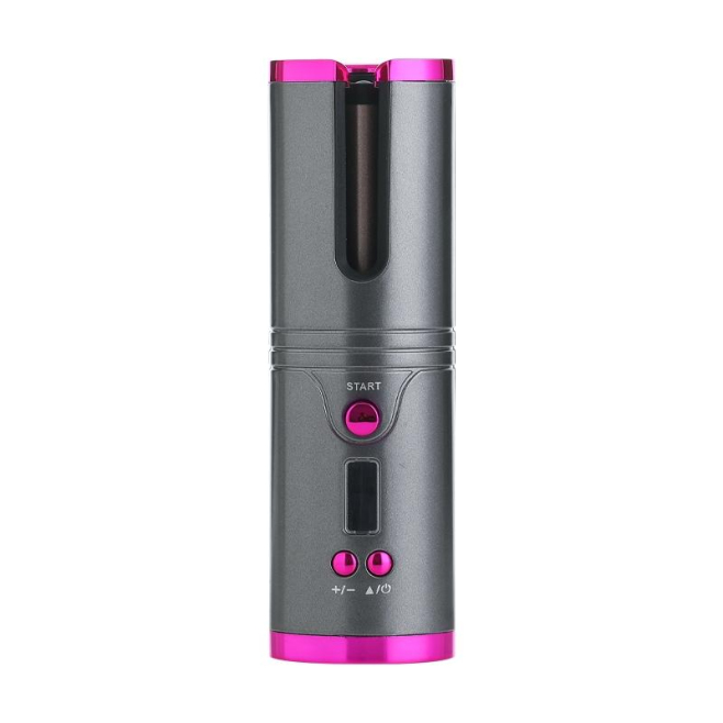Boucleur Automatique Sans Fil Pour Cheveux Rechargeable USB À Rotation Automatique Céramique Tourmaline Et Écran LED - www.yo...