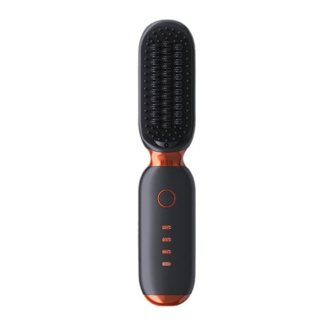 Peigne Lisseur Rechargeable À Ions Négatifs Pour Lisser Et Boucler Chauffage Graphène En 1 Minute Protection Anti Brûlure - w...