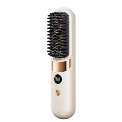 Brosse Lissante Sans Fil À Ions Négatifs Avec Affichage Numérique 4 Températures Et Charge Type C - www.yonis-shop.com