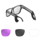 Lunettes Connectées IA Pour Photo Et Traduction Avec Caméra 1080P Lentilles Violettes Anti-Lumière Bleue Appels Bluetooth IP65