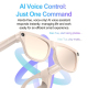 Lunettes Connectées IA Pour Photo Et Traduction Avec Caméra 1080P Lentilles Violettes Anti-Lumière Bleue Appels Bluetooth IP6...
