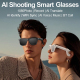 Lunettes Connectées IA Pour Photo Et Traduction Avec Caméra 1080P Lentilles Violettes Anti-Lumière Bleue Appels Bluetooth IP6...