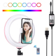 Ring Light LED USB RGB 20 Cm Pour Selfie Et Vidéo À Intensité Réglable Avec Pince Smartphone Télécommande Bluetooth - www.yon...