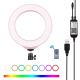 Anneau Lumineux LED RGBW USB Pour Vlog Photo Et Vidéo 16 cm Dimmable Bluetooth Avec Télécommande Et Rotule 360° - www.yonis-s...