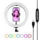 Anneau Lumineux LED RGBW Pour Vidéo Et Photo 26 Cm USB 15 W Intensité Réglable Rotule 360° Et Pince Smartphone