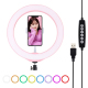 Anneau Lumineux LED RGBW Pour Vidéo Et Photo 26 Cm USB 15 W Intensité Réglable Rotule 360° Et Pince Smartphone - www.yonis-sh...